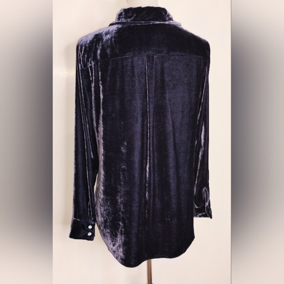 PLUM VELVET BLOUSE - Picture 4 of 9